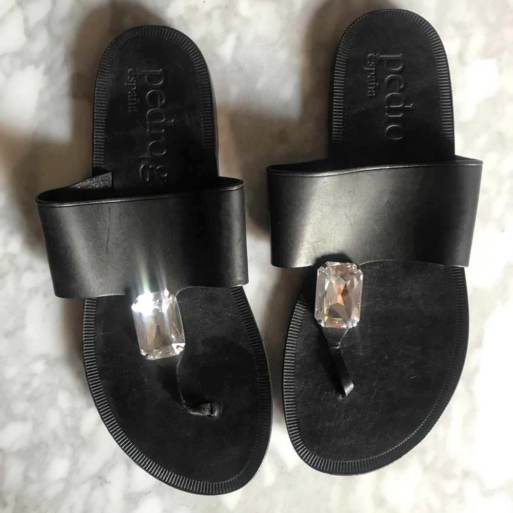 Pedro Garcia black chunky sandals with crystal 40 - Picture 2 of 5